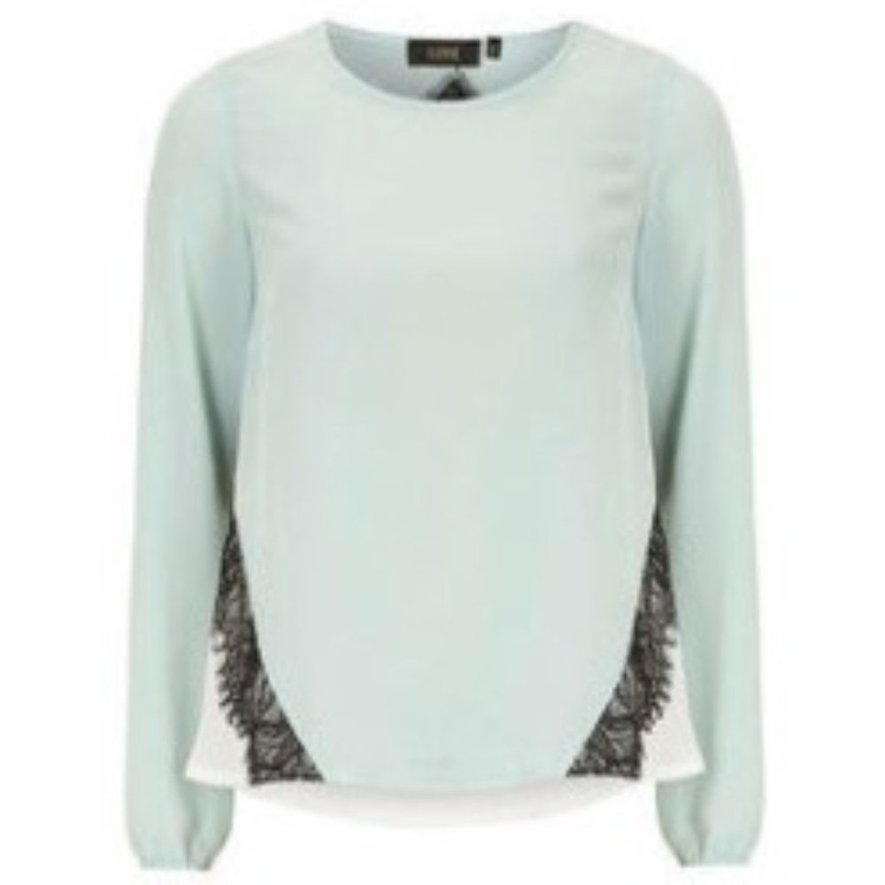 🍃Luxe NWT Colourblock Cutout Lace Blouse